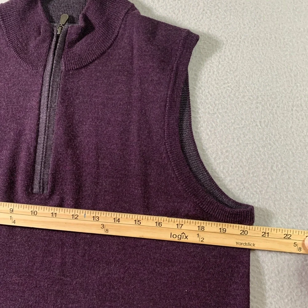 Raffi wool men's sweater vest Purple LARGE